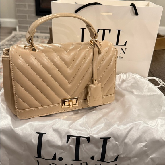 LTL LONDON Handbags - Tan Quilted Satchel